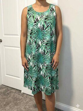 Tango Mango tropical leaf tank dress, size XL